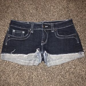 Dark wash jean shorts